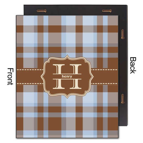 Two Color Plaid 20x24 Wood Print - Front & Back View