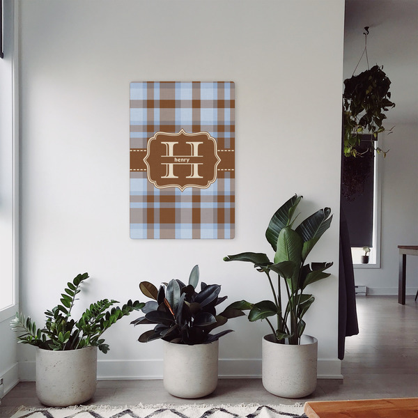 Two Color Plaid 20x30 - Canvas Print - In Context