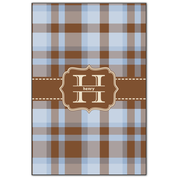 Custom Two Color Plaid Wood Print - 20x30 (Personalized)