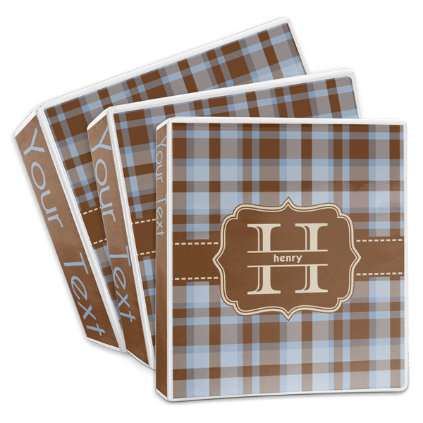 Custom Two Color Plaid 3-Ring Binder (Personalized)