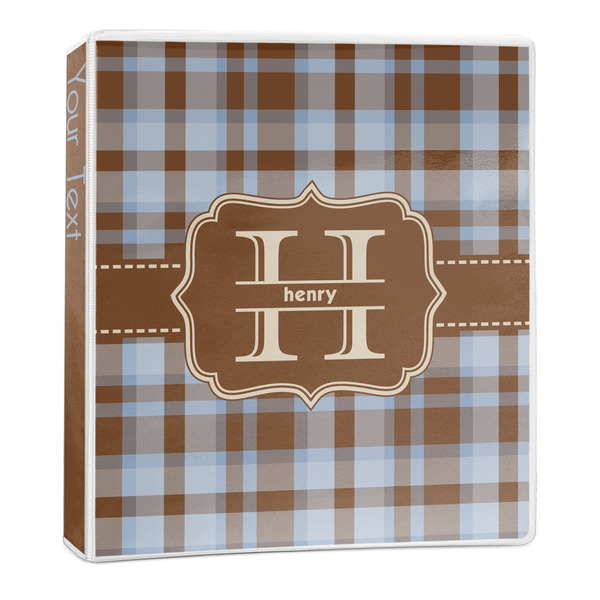 Custom Two Color Plaid 3-Ring Binder - 1 inch (Personalized)