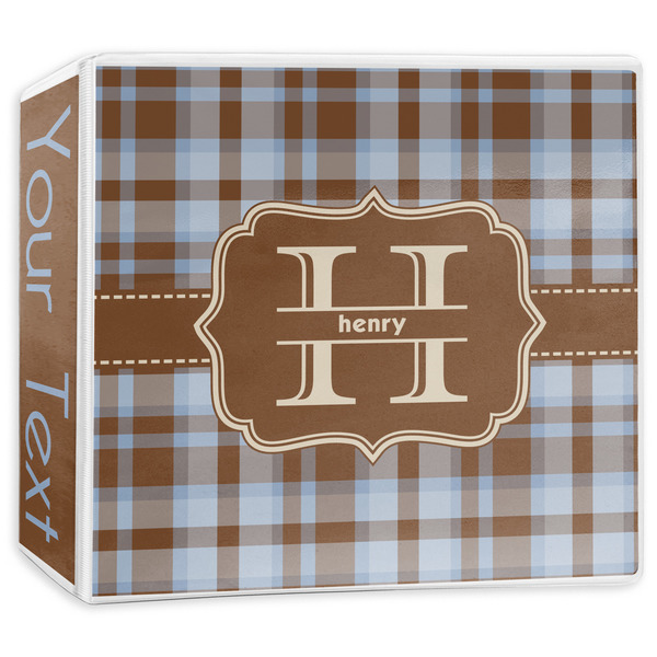Custom Two Color Plaid 3-Ring Binder - 3 inch (Personalized)