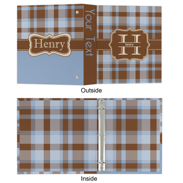 Two Color Plaid 3 Ring Binders - Full Wrap - 1" - APPROVAL