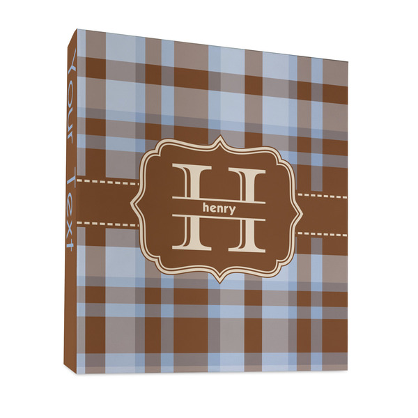 Custom Two Color Plaid 3 Ring Binder - Full Wrap - 1" (Personalized)