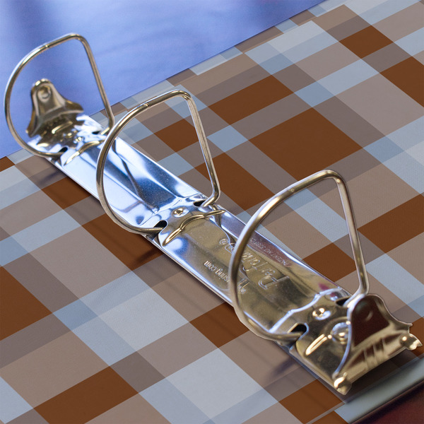 Two Color Plaid 3 Ring Binders - Full Wrap - 2" - DETAIL