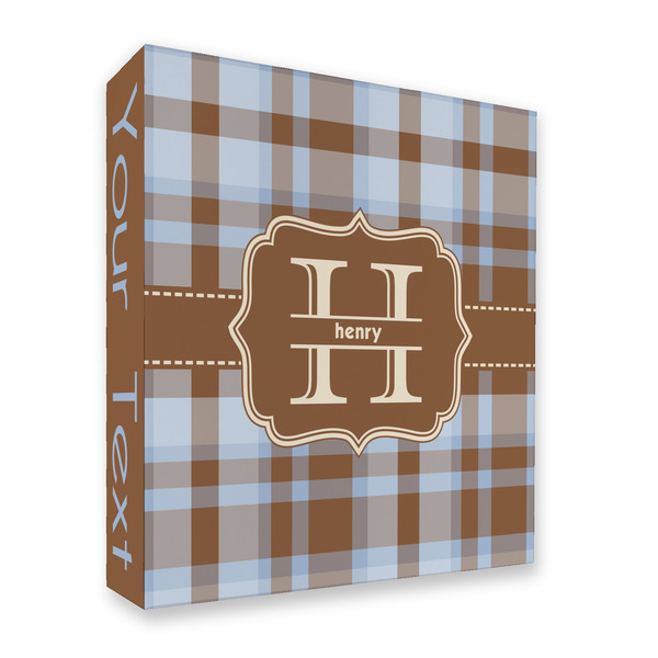 Custom Two Color Plaid 3 Ring Binder - Full Wrap - 2" (Personalized)