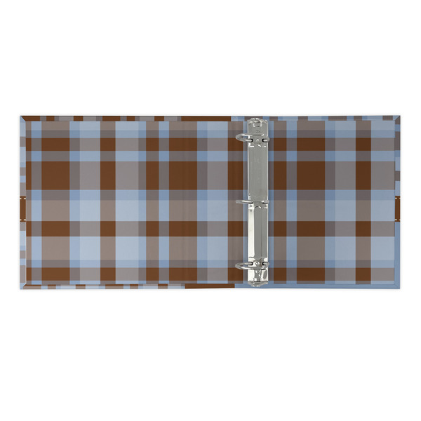 Two Color Plaid 3 Ring Binders - Full Wrap - 2" - OPEN INSIDE