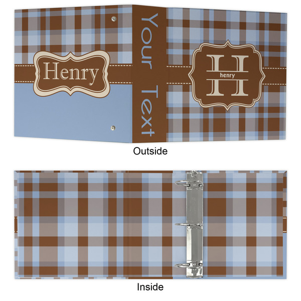 Two Color Plaid 3 Ring Binders - Full Wrap - 3" - APPROVAL