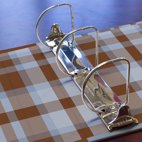 Two Color Plaid 3 Ring Binders - Full Wrap - 3" - DETAIL