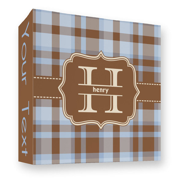 Two Color Plaid 3 Ring Binders - Full Wrap - 3" - FRONT