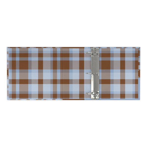 Two Color Plaid 3 Ring Binders - Full Wrap - 3" - OPEN INSIDE