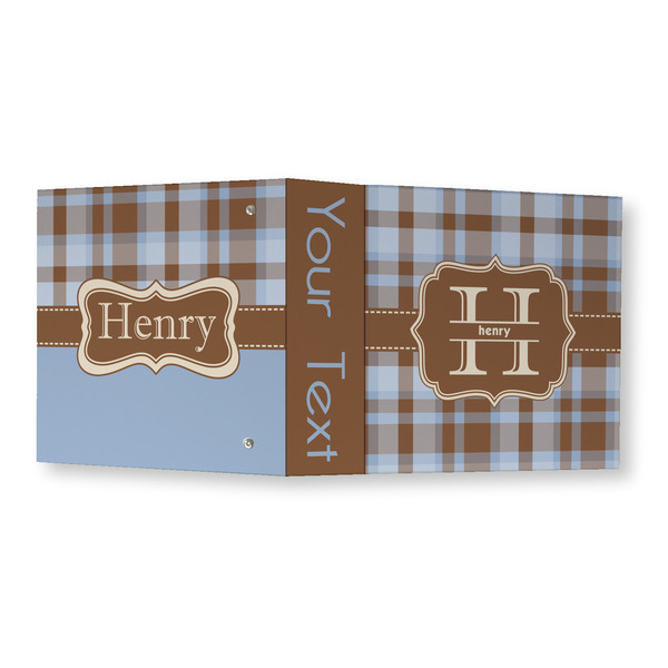 Two Color Plaid 3 Ring Binders - Full Wrap - 3" - OPEN OUTSIDE