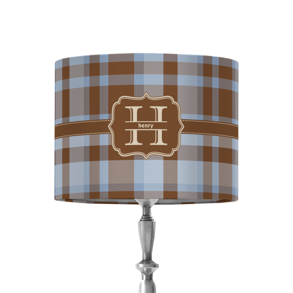 Custom Two Color Plaid 8" Drum Lamp Shade - Fabric (Personalized)