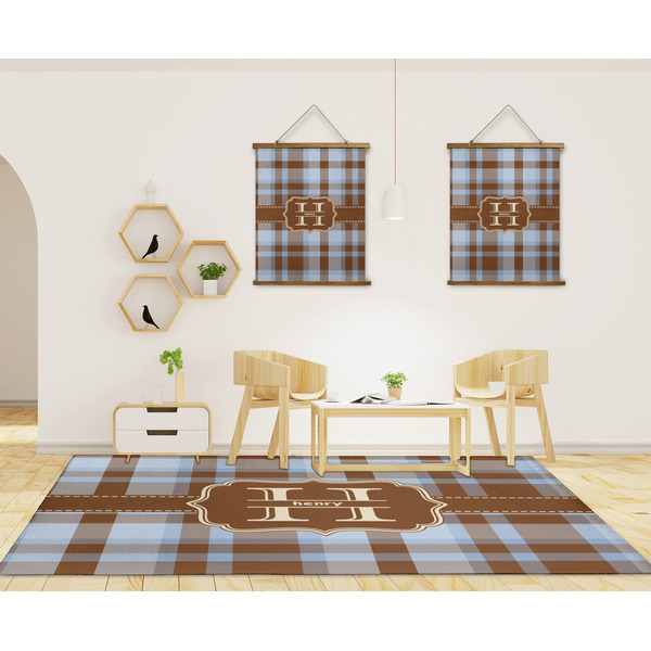 Two Color Plaid 8'x10' Indoor Area Rugs - IN CONTEXT