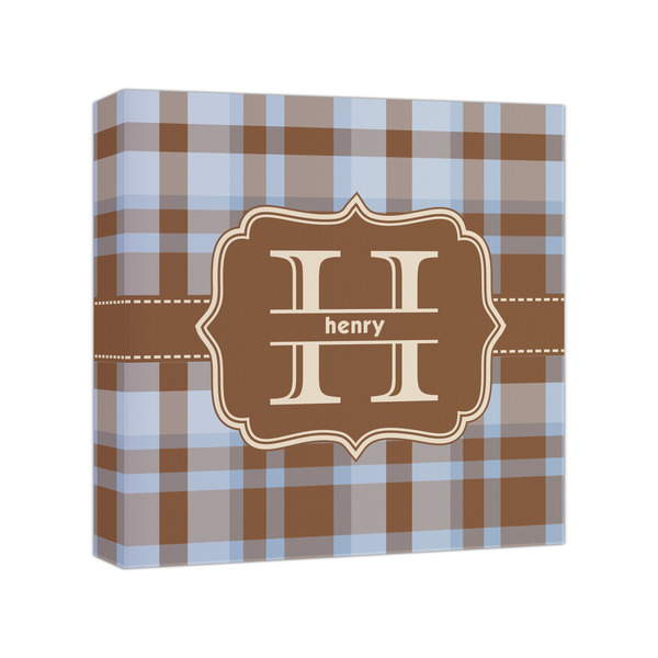 Custom Two Color Plaid Canvas Print - 8x8 (Personalized)