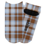 Two Color Plaid Adult Ankle Socks (Personalized)