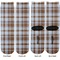 Two Color Plaid Adult Crew Socks - Double Pair - Front and Back - Apvl