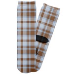Two Color Plaid Adult Crew Socks (Personalized)