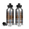 Two Color Plaid Aluminum Water Bottle - Front and Back