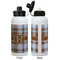 Two Color Plaid Aluminum Water Bottle - White APPROVAL