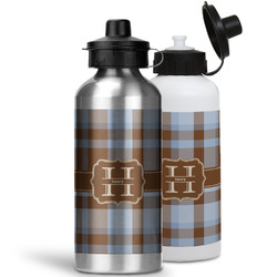 Two Color Plaid Water Bottles - 20 oz - Aluminum (Personalized)