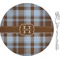 Two Color Plaid Glass Appetizer / Dessert Plate 8" (Personalized)