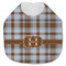 Two Color Plaid Jersey Knit Baby Bib w/ Name and Initial