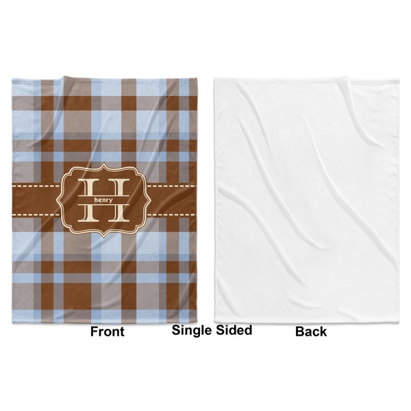 Two Color Plaid Baby Blanket (Single Side - Printed Front, White Back)
