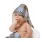 Two Color Plaid Baby Hooded Towel on Child