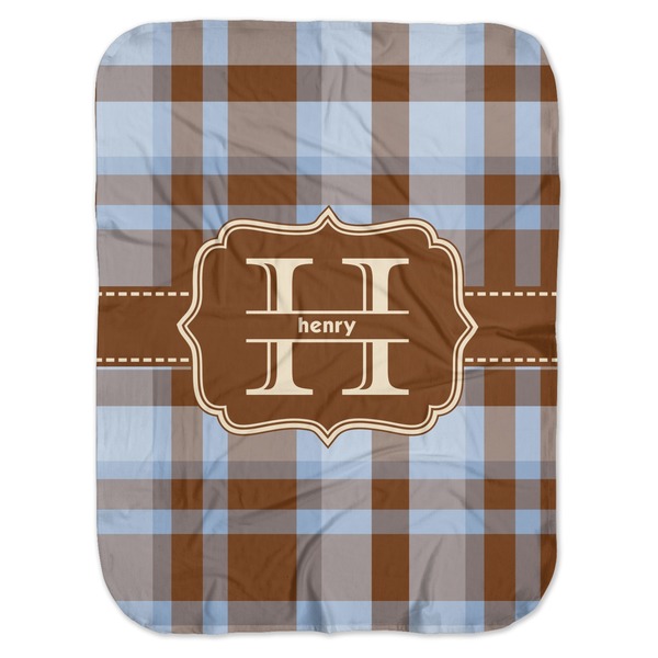 Custom Two Color Plaid Baby Swaddling Blanket (Personalized)