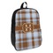 Two Color Plaid Backpack - angled view