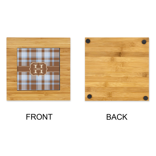 Two Color Plaid Bamboo Trivet with 6" Tile - APPROVAL