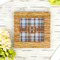 Two Color Plaid Bamboo Trivet with 6" Tile - LIFESTYLE