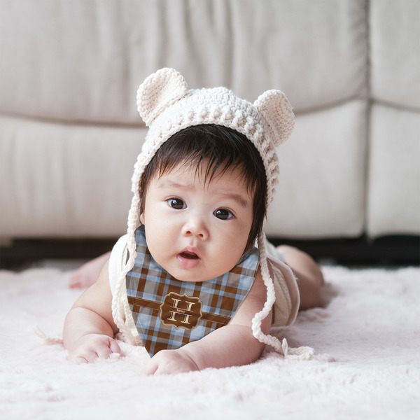 Two Color Plaid Bandana Bib - (Lifestyle 2 girl)