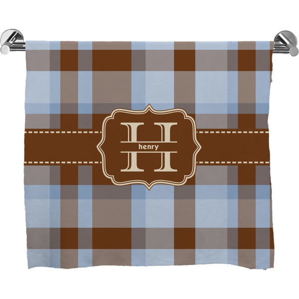 Custom Two Color Plaid Bath Towel (Personalized)