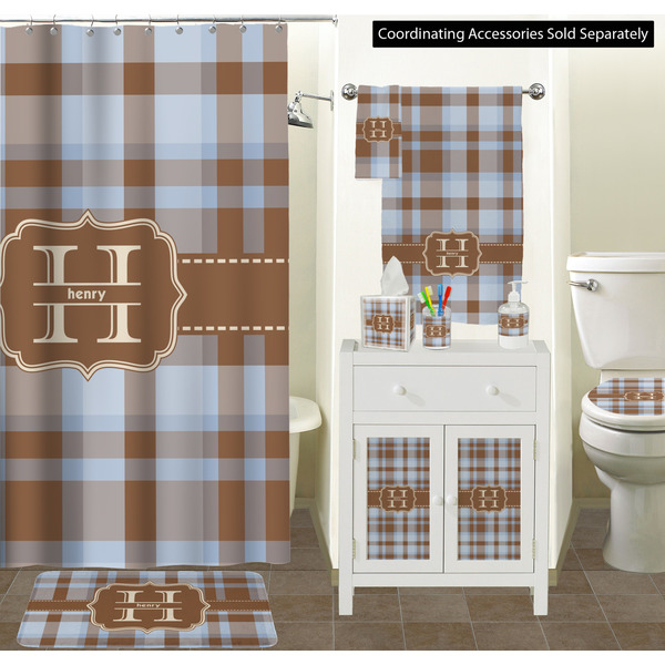 Two Color Plaid Bathroom Scene