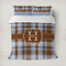 Two Color Plaid Duvet Cover Set - Full / Queen (Personalized)