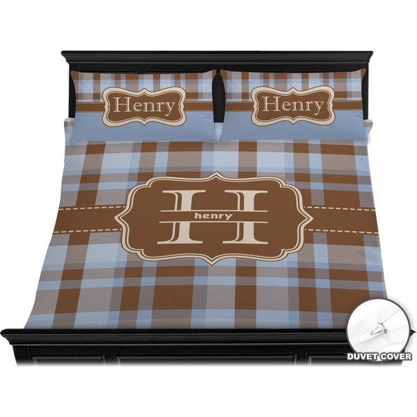 Two Color Plaid Bedding Set (King) - Duvet