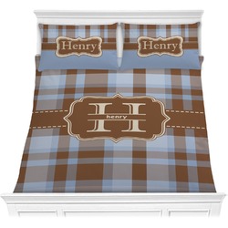Two Color Plaid Comforter Set - Full / Queen (Personalized)