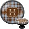 Two Color Plaid Black Custom Cabinet Knob (Front and Side)