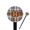 Two Color Plaid 7" Round Plastic Stir Sticks - Black - Single Sided (Personalized)