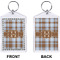 Two Color Plaid Bling Keychain (Front + Back)