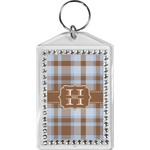 Two Color Plaid Bling Keychain (Personalized)
