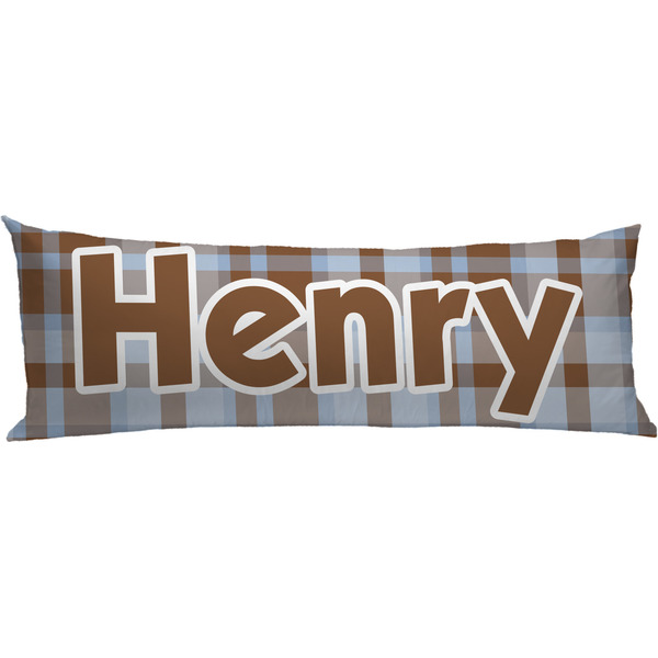 Custom Two Color Plaid Body Pillow Case (Personalized)
