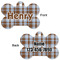 Two Color Plaid Bone Shaped Dog ID Tag - Large - Approval