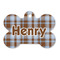 Two Color Plaid Bone Shaped Dog ID Tag - Large - Front