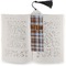 Two Color Plaid Bookmark with tassel - In book