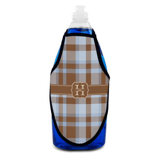 Two Color Plaid Bottle Apron - Soap - FRONT