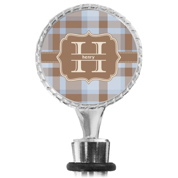 Two Color Plaid Bottle Stopper Main View