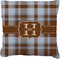 Two Color Plaid Faux-Linen Throw Pillow 18" (Personalized)